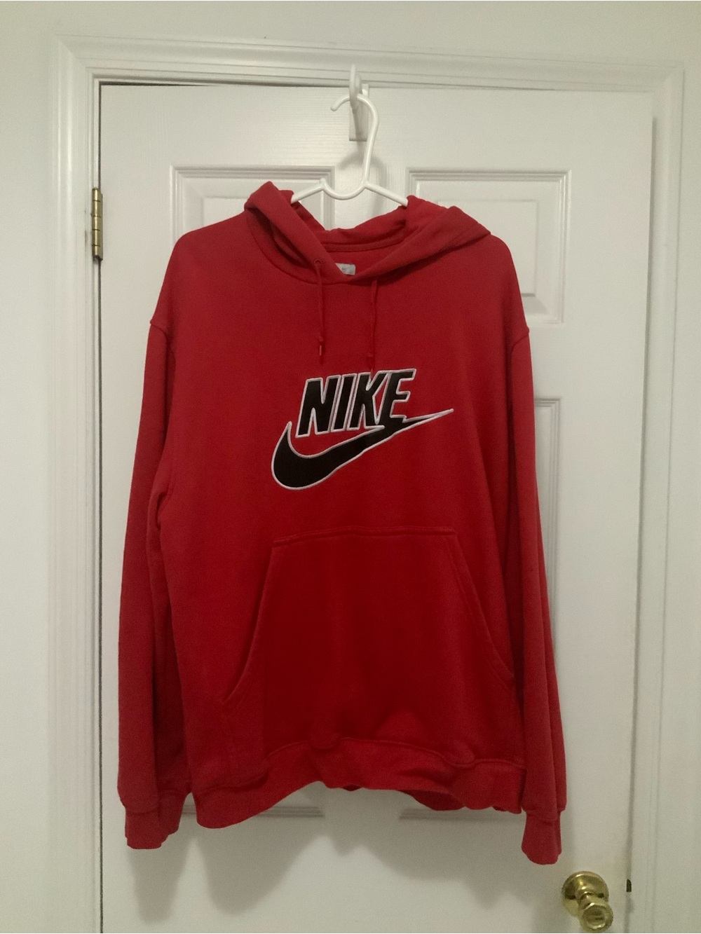 Nike Red Hoodie with Black & White Swoosh
